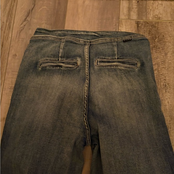 Wide leg Risen button fly 31x31 size 13 blue nice stretch - Picture 5 of 5